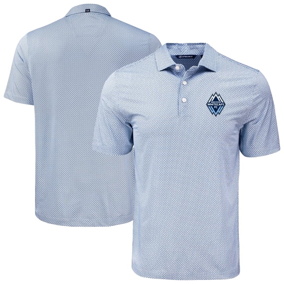 Men's-Cutter & Buck  Navy Vancouver Whitecaps FC Pike Eco Diamond Dot Print Recycled Polo