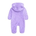 thumbnail image 2 of Eltusu Baby Girls Fleece Jumpsuits, Thermal Winter Soft Snowsuit Baby Rompers Purple Size 0-12 Months, 2 of 4