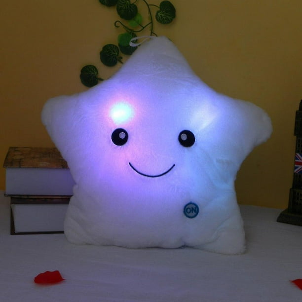 Nueva almohada de estrella luminosa Led brillante de colores almohada suave juguetes de peluche regalos para ninos decoracion de hadas