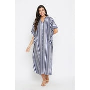 Women's Plus Size Kaftan Dresses with Pocket Stripes Boho Long Maxi Dress Ladies Casual Hippie Kimono Sleeve Loose Caftan Online