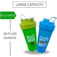 thumbnail image 4 of Motivational Protein Shaker Sports and Outdoor 28oz Nutrition 2 Pack Water Bottle, 4 of 5