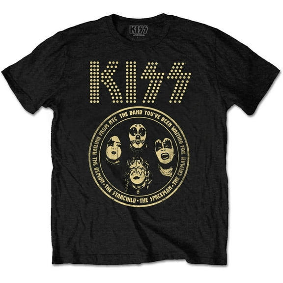 KISS Unisex T-Shirt Band Circle (Small)