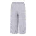 thumbnail image 4 of CAIVO Women Summer Capri Pants Fashion Striped Print Button Casual Versatile Drawstring Loose Ankle Length Pants Cozy Trousers, 4 of 6