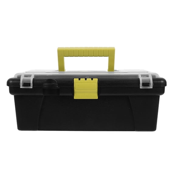 WHAMVOX Portable Tool Box ABS Plastic Black For Handyman 2Pcs 12.18X6.29X4.72In