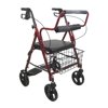 Karman Healthcare R-4602-T Rollator and Transport Combo with Flip-up Footplate and Padded Seat in Burgundy