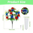 thumbnail image 3 of Artificial Flowers for christmas Artificial Memorial Flowers Outdoor Decorations Realistic Roses Patriotic Cemetery Flowers for 4th of July Independence Day Decor Home, 3 of 9