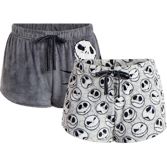 Women's Nightmare Before Christmas Minky Sleep Shorts, 2-Pack, Jack, Medium
