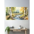 thumbnail image 2 of Birch Creek By Fall Poster Wall Art, Modern Wall Decor, 24x36 UNFRAMED, 2 of 3