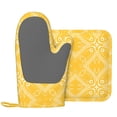 thumbnail image 4 of ZNDUO Non-Slip Cooking Oven Gloves, Abstract Mosaic Seamless Pattern Oven Mitts and Pot Holders Set, 4 of 8
