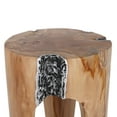 thumbnail image 3 of Rutledge & King Java Teak Root Stool - Boho Teak Accent Table - Metal, 3 of 4