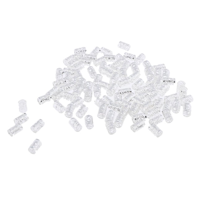 100 piezas de joyería para el cabello Yuyangstore anillo círculos perlas extensiones de cabello plata Dread Lock Beads