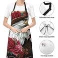 thumbnail image 4 of Zufioo Eagle With Hat And Roses Print Adult Waterproof Apron, Cooking Apron, Flower Arranging and Painting Apron-Adjustable Straps, with Pockets, Kitchen Supplies-One Size, 4 of 9