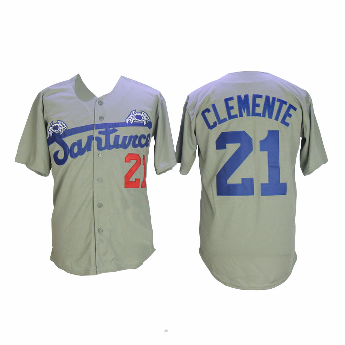 الكينا Roberto Clemente 21 Santurce Crabbers Baseball Jersey Gray Uniform ... الكينا