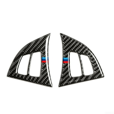 Carbon Fiber Black Interior Steering Wheel Button Trim For BMW X5 E70 2008-2013