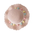 thumbnail image 1 of Sombrero de playa Minnieouse para Niñas y Bolso de Mano de Paja Rosa, 1 of 6
