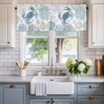 thumbnail image 2 of Blue Crab Window Valance Curtain Coral Starfish Shell Rod Pocket Short Curtain for Living Room, Bedroom & Kitchen Window Decor 42x18in, 2 of 8