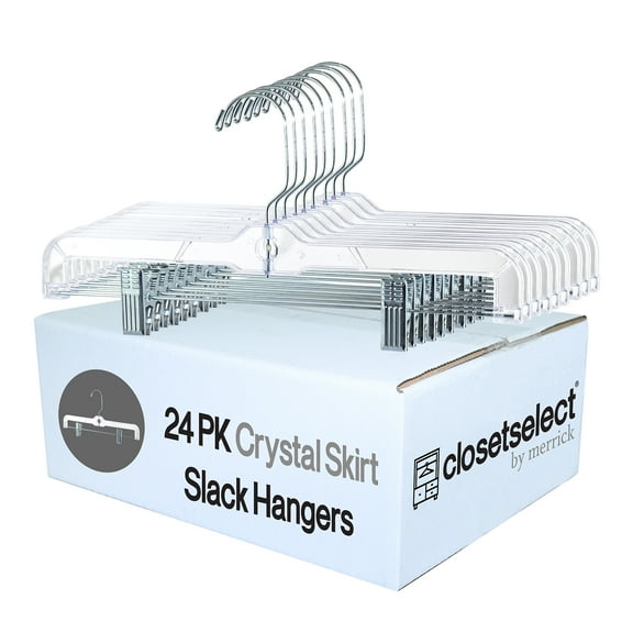 Closetselect Crystal Skirt/Slack Hanger, Clear 24 Count, Great for all ages