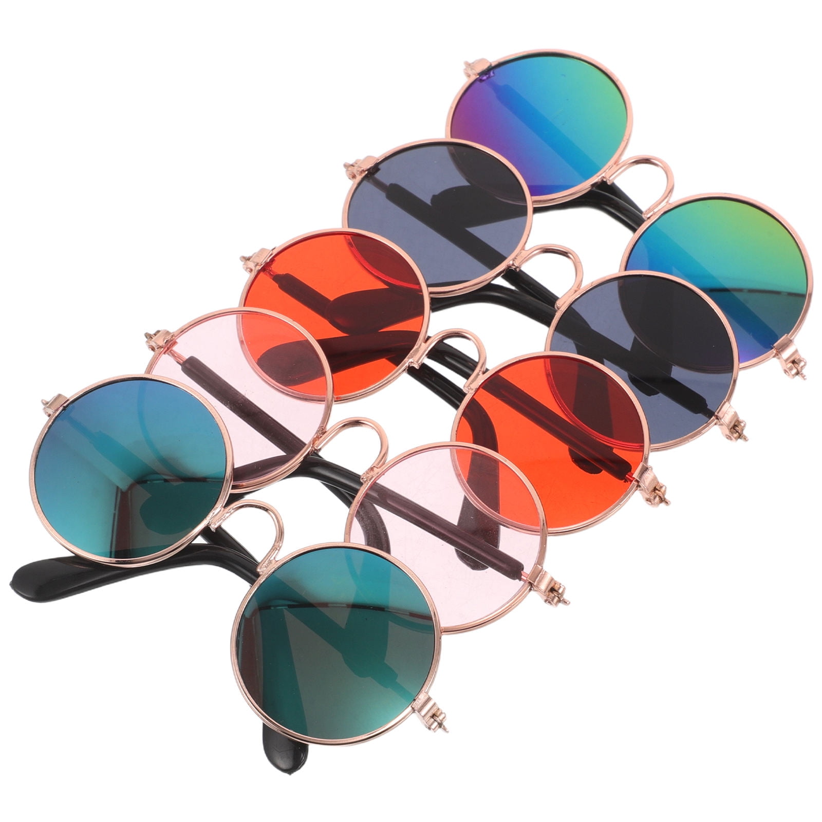 FOMIYES 5Pairs Lightweight Stylish Dog Glasses and Cat Sunglasses Comfortable Fit for Small Pets