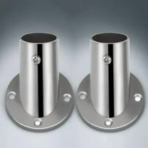 Beaupretty 2Pcs Stainless Closet Rod Bracket Heavy Duty Holder for Bathroom Accessories