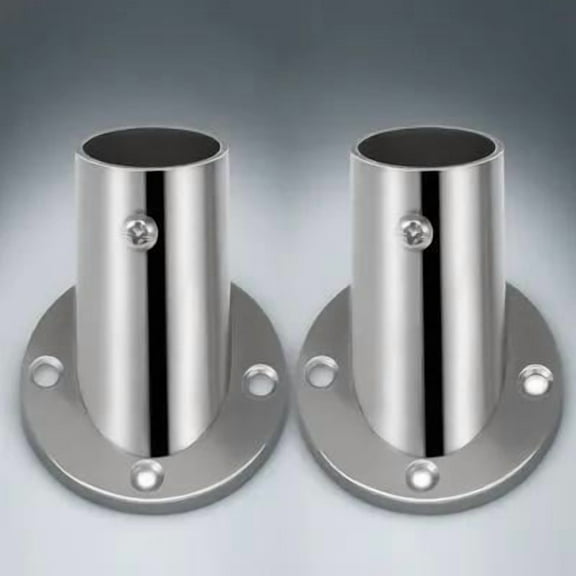 Beaupretty 2Pcs Stainless Closet Rod Bracket Heavy Duty Holder for Bathroom Accessories