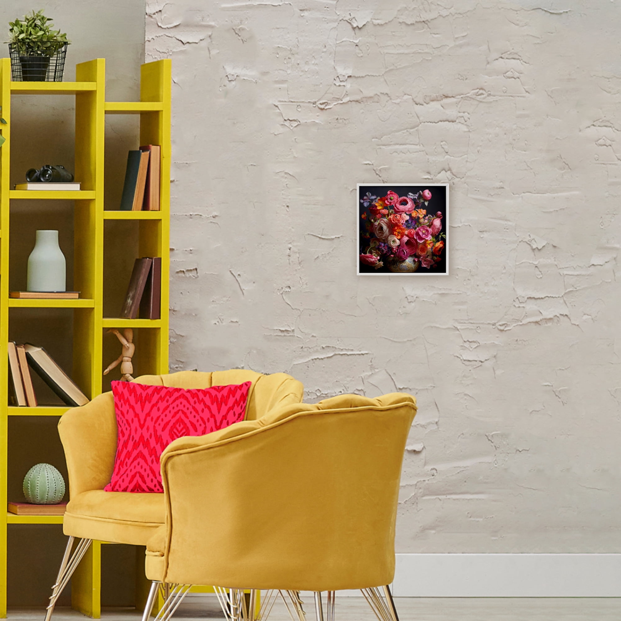 Stupell Industries Harmonious Composition of Florals White Framed Giclee Art, design by Lazar Studio
