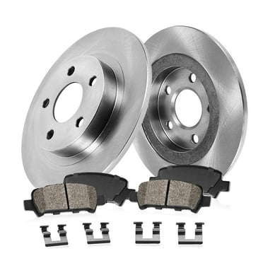Callahan Brake Parts Brake Kit for Audi A4 2005-2009, Audi A4 Quattro 2005-2009 Rear Replacement Brake Rotors with Ceramic Brake Pads EBYK018112