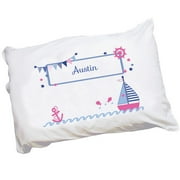 Personalized Pink Sailboat Pillowcase