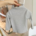 thumbnail image 3 of Toddler Baby Girls Clothing Cotton High Neck Solid Color Undershirt, 3 of 8