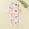 thumbnail image 2 of Baby Pajamas Baby Girls Footed Pajamas Winter Long Sleeve Zip Up Footed Romper Onesies Pink 9 Months-12 Months, 2 of 5