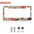 thumbnail image 2 of 1Pack License Plate Frames with Colorful Vintage Umbrellas Pattern Includes Screws & Caps Full Accessories Included Size 6.3x12.2inch(16x31cm), 2 of 8