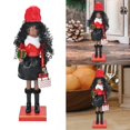 thumbnail image 2 of Festival Wood Shopping Lady Nutcrackers with Curly Hair for Christmas Decoration, 2 of 12