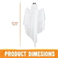 thumbnail image 3 of Ayieyill Halloween Ghost Decor with Warm Purple LED Light, 47” Light up Hanging Ghost Halloween Yard Porch Decorations Outdoor, 3 of 3