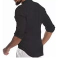 thumbnail image 2 of Camisa De Lino Elegante Y Cómoda Con Cuello En V Para Hombre, 2 of 4