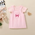 thumbnail image 4 of Hienoo Baby Girls Outfits Short Sleeve Ribbed Romper Jumper Dress Set, Sizes 0-24 Months, 4 of 8