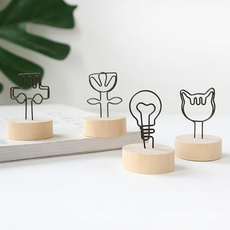 NOLITOY 6pcs Vertical Business Card Holder Picture Stands for Table Wedding  Table Number Holder Table Sign Holder Table Card Holder Memo Clip Card