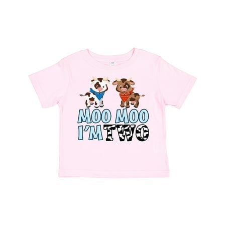 

Inktastic Moo Moo I m 2 with Cute Holstein Cows Gift Toddler Boy or Toddler Girl T-Shirt
