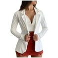 thumbnail image 1 of Heliisoer Vintage Womens Solid Long Sleeve Notched Cardigan Coat Formal Wear Tops, 1 of 5