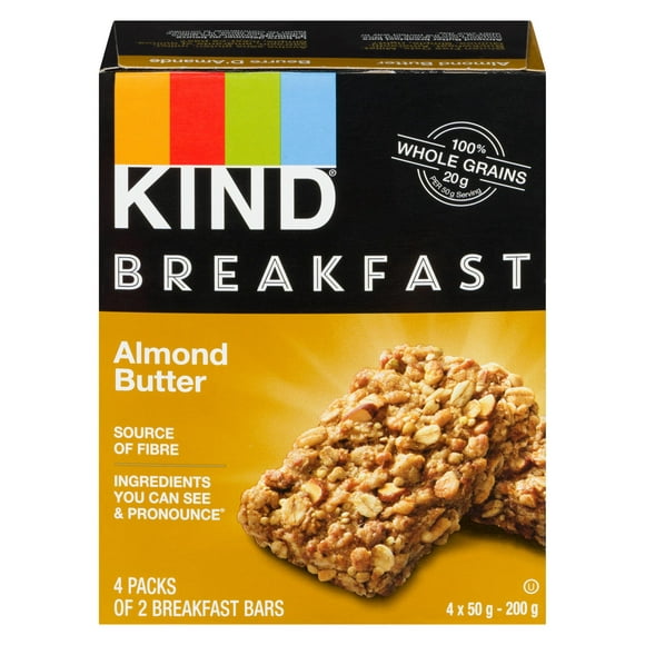 Kind Breakfast Bar - Almond Butter, 4 x 50g