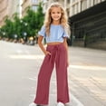 thumbnail image 2 of WAYUTE Girls Wide Leg Pants Trousers Loose Fit Long Pants Comfortable Stretchy Soft Fabric for Play and Casual Outings, 2 of 4
