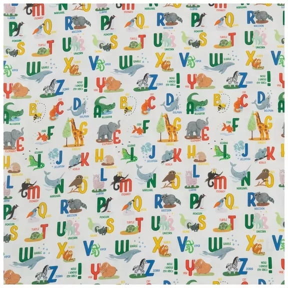 Animal Alphabet Cotton Fabric (1 yard)