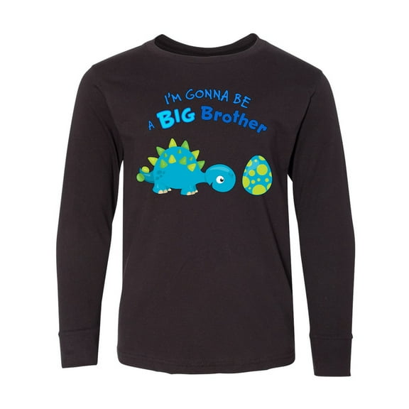 Inktastic Happy Dinosaur Future Big Brother Long Sleeve Youth T-Shirt