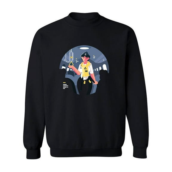 Colorful Stewardess Design Sweatshirt Men -Image by Shutterstock, Male x-Large