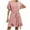 Pink, variant on Kmdttou Womens Casual Short Sleeve Summer Waist Tie Double Layer Ruffle V-Neck Bandage Tunic Solid Dress,Women's Long Dresses Flowy Maxi for Beach