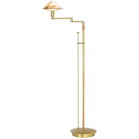 Holtkoetter Alabaster Shade Adjustable Swing Arm Floor Lamp
