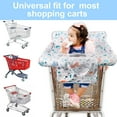 thumbnail image 5 of Shopping Cart Cover for Baby 2-in-1 High Chair Cover with Safety Harness Multifunctional Grey Pattern Cart Covers for Babies Soft Padded Grocery Cart Cover for Baby Boy Girl, 5 of 6