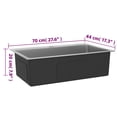 thumbnail image 3 of vidaXL 27.6-inch Kitchen Sink with Strainer, Top-Mount Sink Single Bowl, Silver Stainless Steel, 3 of 11