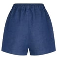 thumbnail image 6 of Dwellite Jean Shorts Womens 2026 Summer Casual Lightweight High Waisted Comfy Stretchy Pull on Trendy Drawstring Denim Short Blue 3XL, 6 of 7