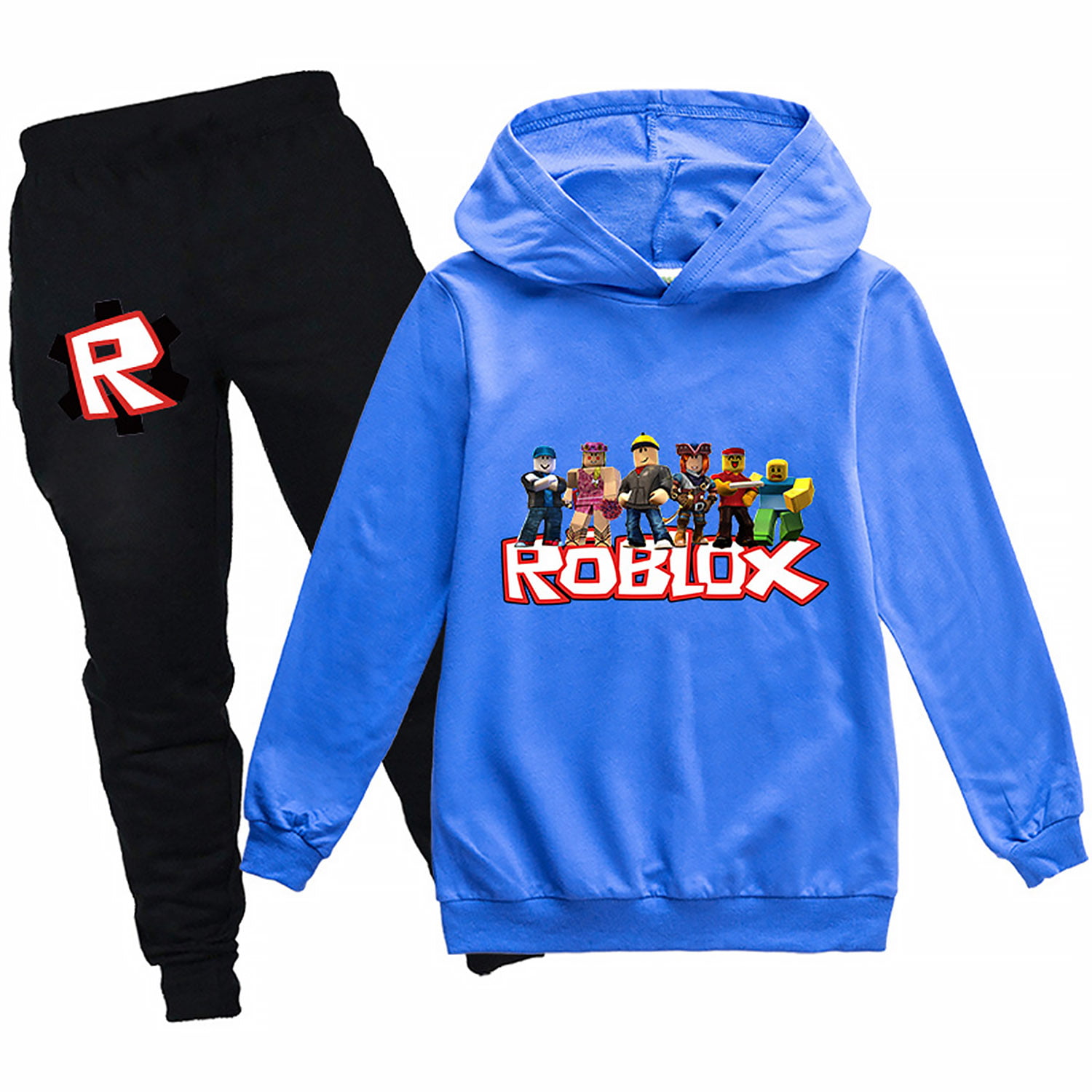 Youth Boys Girls R-OBLOX Pullover Hoodies and Sweatpants Suit for Kids 2 Piece Outfit Fashion Sweatshirt Set 
