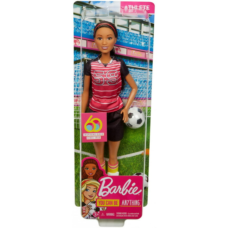 Majestic Drastic surplus Barbie 60th Anniversary Careers Athlete Doll with Soccer Accessories -  Walmart.com