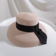 thumbnail image 5 of Chic Straw Hat Packable Cap Embellished with Textured Ribbon Travel Companion Reduce UV Harm Prevent, 5 of 8